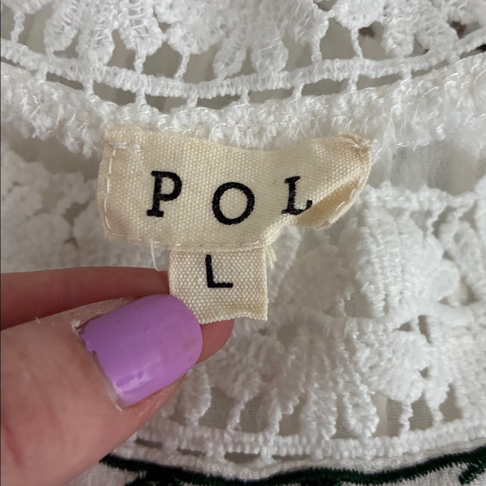 POL White Eyelet Blouse with Gold Floral Embroidery - Picture 6 of 7